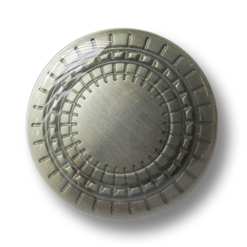www.Knopfparadies.de - 2696gz - Graphisch gemusterte Metallknöpfe in Zinn, Grau bis Grün