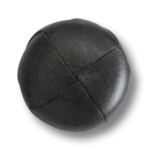 www.knopfparadies.de - 5986sc - Schwarze Lederknöpfe mit Flechtmuster