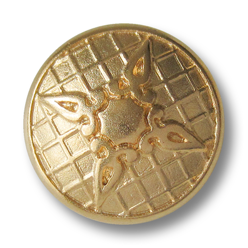 www.Knopfparadies.de - 3157mg - Prunkvolle goldene Ösenknöpfe aus Metall mit Kreuz oder Stern Motiv