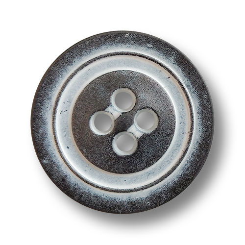 www.knopfparadies.de - 1111du -  Dunkel eisenfarben (fast schwarze) Kunststoffknöpfe in Metalloptik