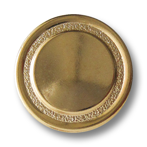 www.Knopfparadies.de - 1638go - Goldene Ösenknöpfe aus Metallblech mit diamantiertem Ring