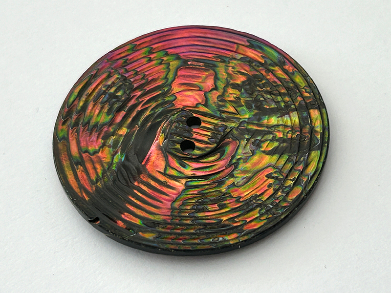 Exklusiver Abalone-Perlmutt-Knopf 44mm Vintage 60er Jahre