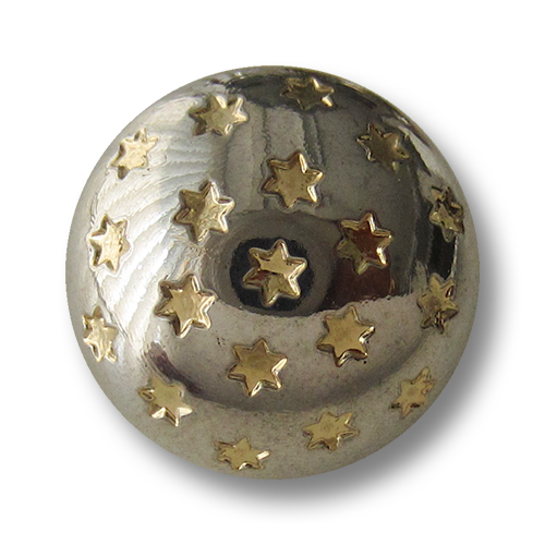 www.Knopfparadies.de - 1451bi - Süße Sternknöpfe in Gold & Silber