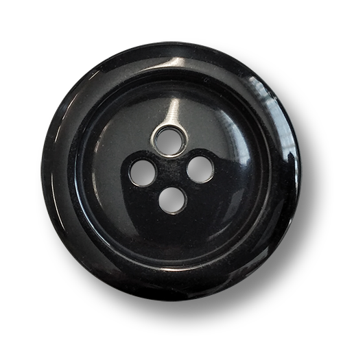 www.knopfparadies.de - 6110sc - Schwarze Mantelknöpfe aus Kunststoff