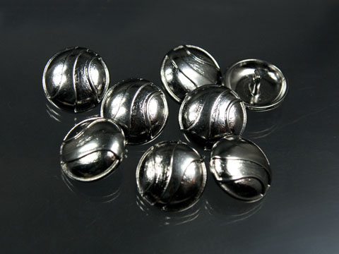 Chromfb. Metall Knopf mit asymmetrischem Muster
