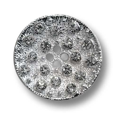 www.knopfparadies.de - 6573si - Wunderschön funkelnde Vierlochknöpfe mit Strass-Steinen