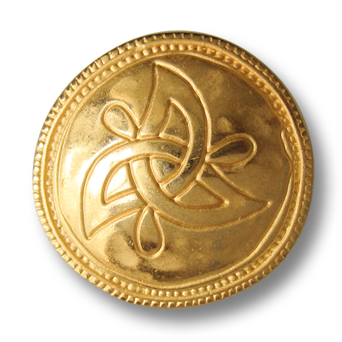 www.Knopfparadies.de - 5180go - Goldene Metallknöpfe mit Knoten Symbol