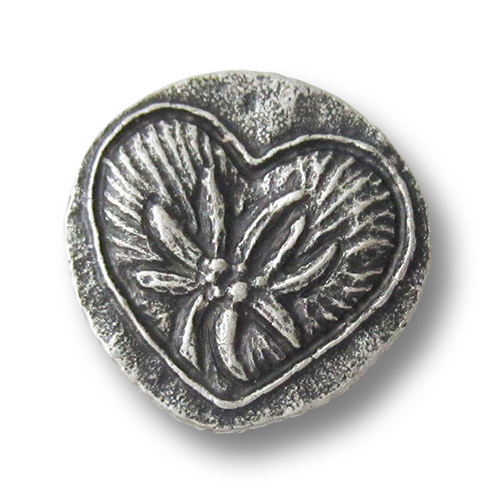 www.Knopfparadies.de - 0087si - Silberne Trachtenknöpfe aus Metall mit Edelweiß-Motiv