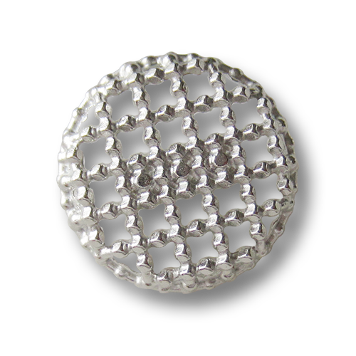 Silberfarbene Metall Ösen Knöpfe mit Gitter Durchbruch