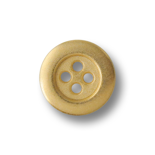 www.knopfparadies.de - 3144go - Matt goldfarbene Metallknöpfe mit 4 Löchern