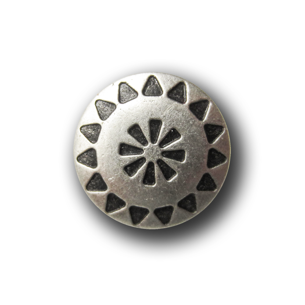 Hübscher kleiner Ösen Metall Knopf mit Ethno Muster