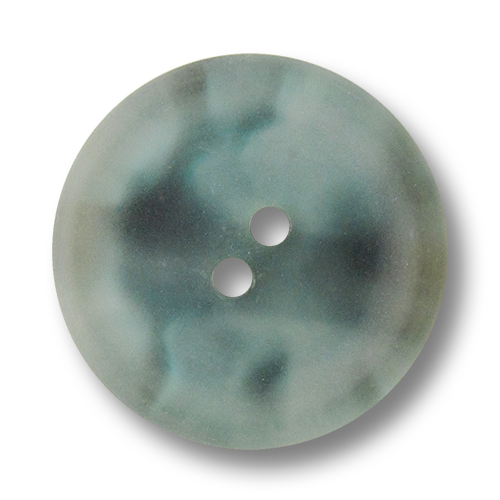 www.Knopfparadies.de - 2515bl - Hellblau und grau melierte Zweiloch Kunststoffknöpfe wie gefrostetes Glas