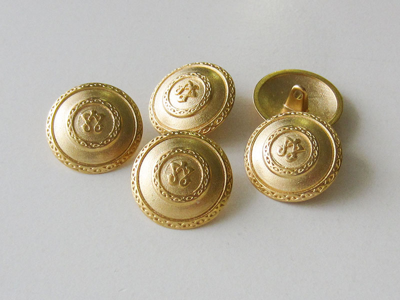 www.knopfparadies.de - 2332mg - Wunderschöne Mantelknöpfe aus Metall in matt gold