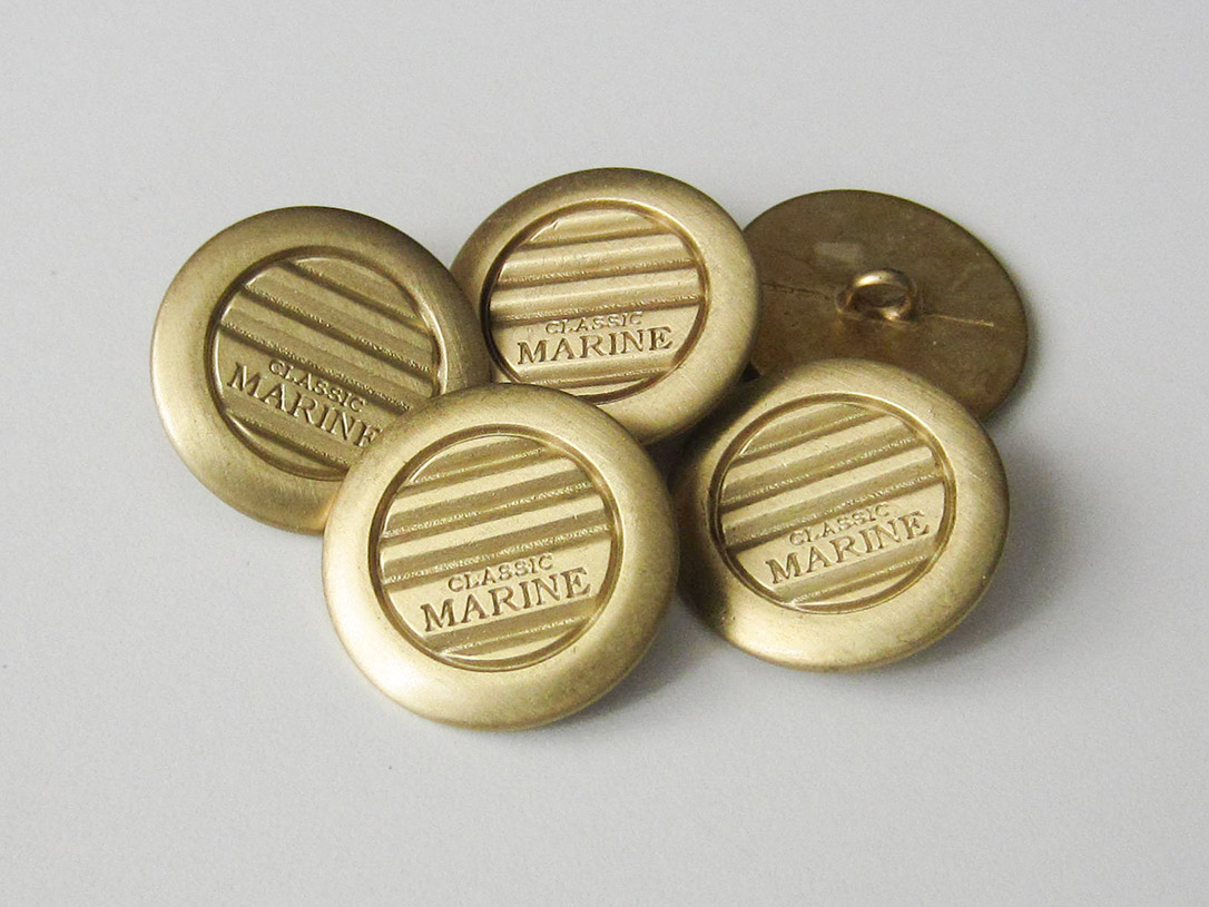 Messingfarbene Metall Ösen Knöpfe "CLASSIC MARINE" / B-WARE