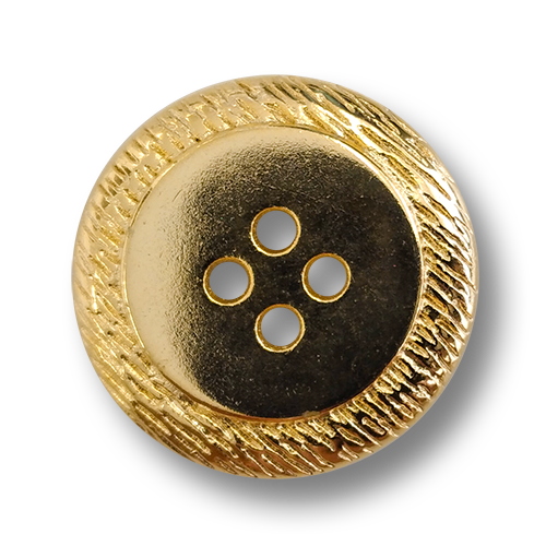 www.knopfparadies.de - 2469go - Goldfarbene, schwere Metallknöpfe mit vier Löchern