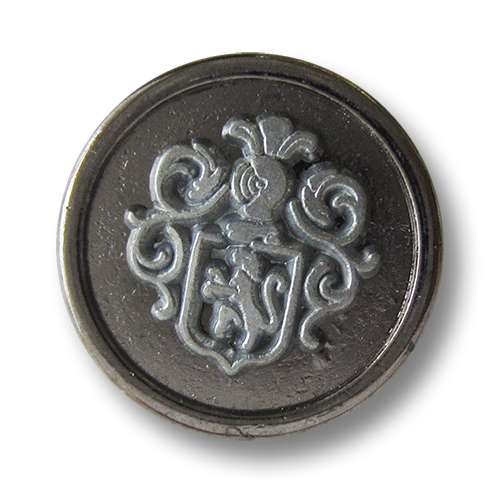 www.Knopfparadies.de - 1523cz - Prächtige Wappenknöpfe aus Metall in Chrom & Zinn