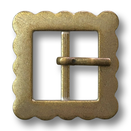 www.knopfparadies.de - 0903sm - Kleine Metall-Gürtelschließe mit gewelltem Rand