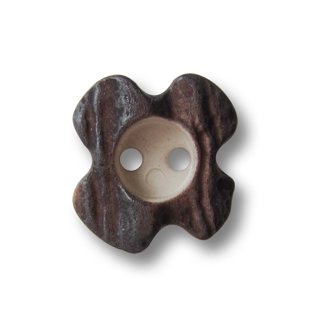 Hübscher kleiner Blümchen Knopf in Hirschhorn Optik