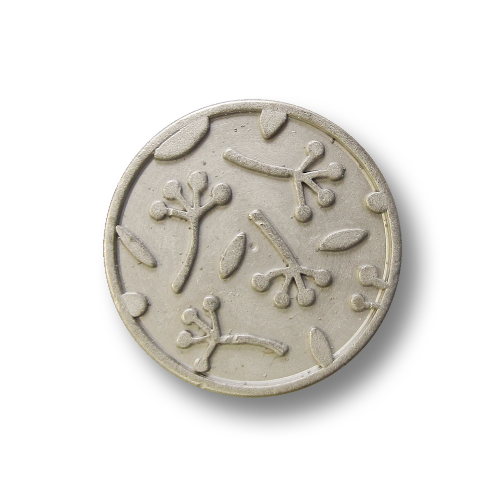 Günstiger Ösen Knopf mit floralem Muster / B-WARE