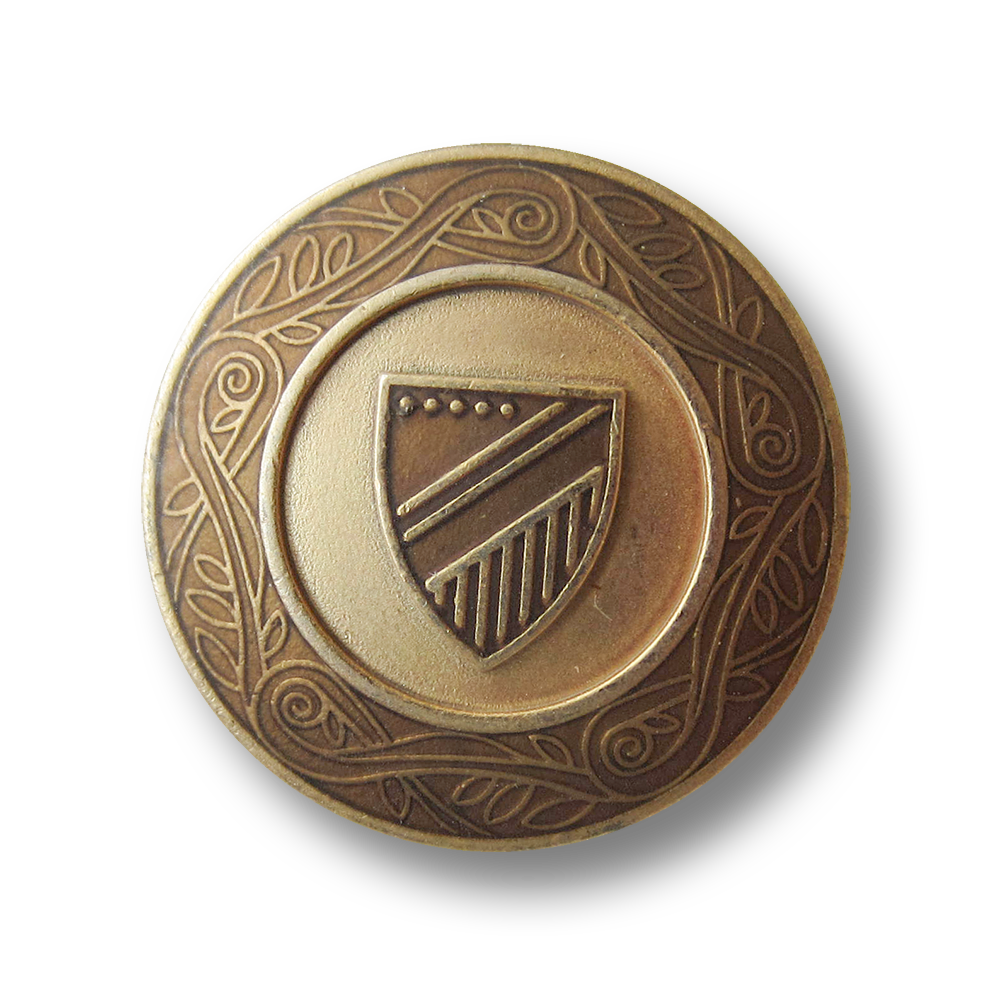 Metallknöpfe gold-beige-braun mit Wappenmotiv für Blazer und Sakkos