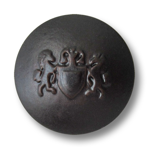 www.Knopfparadies.de - 1670db - Dunkelbraune Kunststoffknöpfe mit Wappen Motiv wie Lederknöpfe