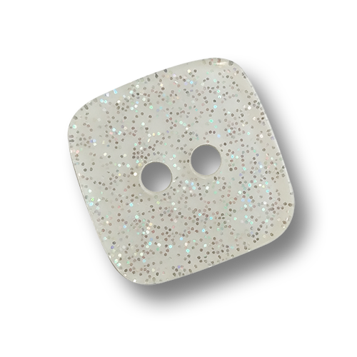 www.knopfparadies.de - 4701gl - Abgerundet viereckige Glitzerknöpfe aus Kunststoff