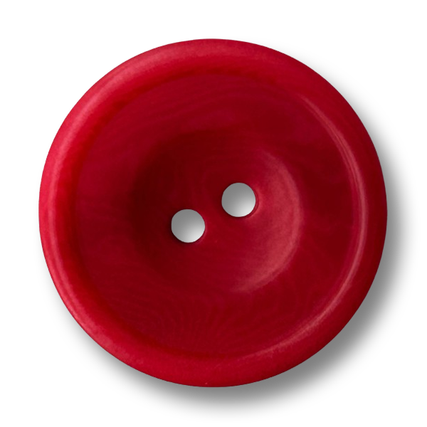 www.knopfparadies.de  - 4374ro - Rote Steinnuss Knöpfe rund 2-Loch Corozo marmoriert