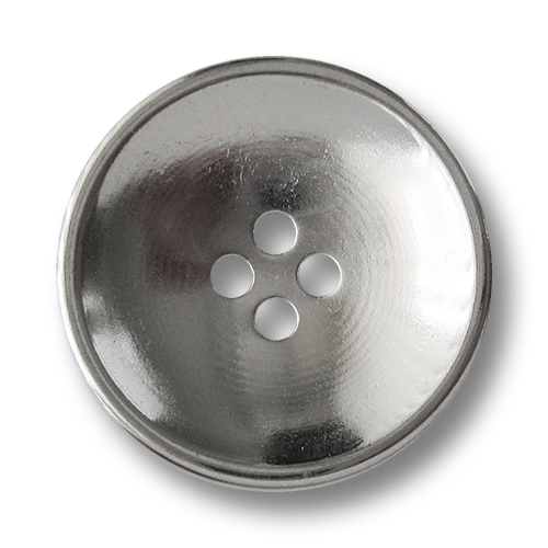 www.Knopfparadies.de - 1580si - Silberne Vierloch Metallknöpfe in Schüssel Form