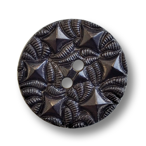 www.knopfparadies.de - 5329sc - Schwarze Kunststoffknöpfe mit ausgefallenem Muster