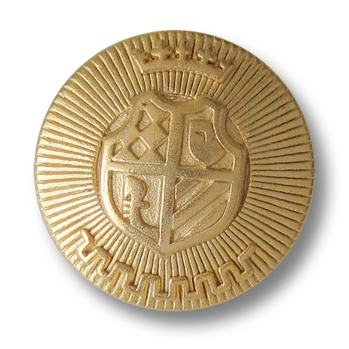 www.Knopfparadies.de - 2044go - Noble goldene Metallknöpfe mit Wappenmotiv