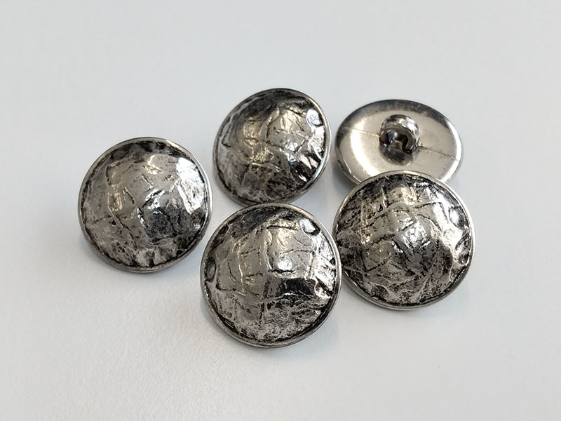 www.knopfparadies.de - 6155as - Glänzend altsilberfarbene Kunststoffknöpfe