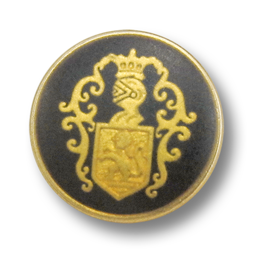 Klassischer schwarz goldfb. Wappen Knopf für Blazer