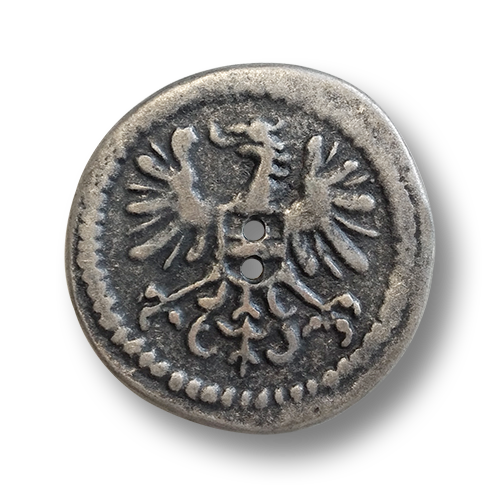 www.knopfparadies.de - 6940as- Riesige Trachtenknöpfe aus Metall mit zwei Knopflöchern und Adler-Motiv