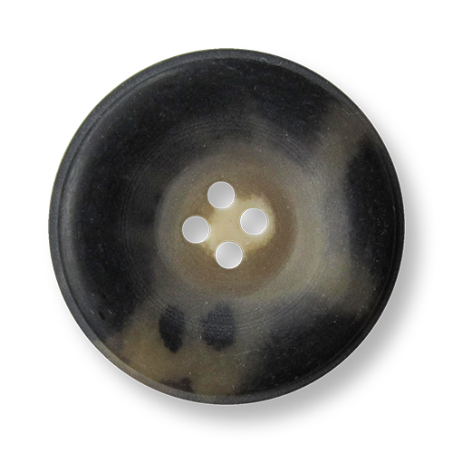 Sehr großer Knopf in Schwarz braun Beige meliert in Horn-Optik