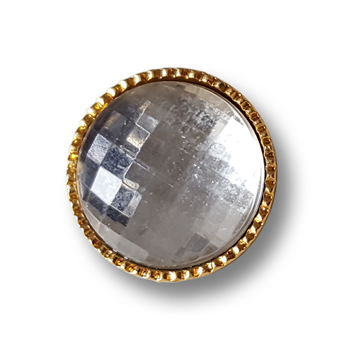 Stilvolle Glitzerknöpfe mit goldfb. Metallrand - für Blusen