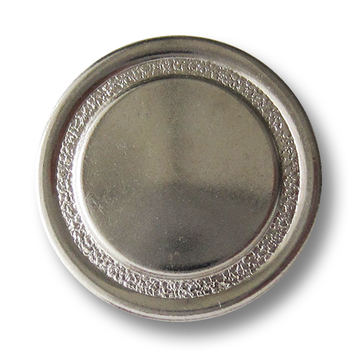 www.Knopfparadies.de - 1638si - Silberne Ösenknöpfe aus Metallblech mit diamantiertem Ring