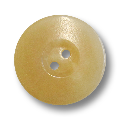 www.knopfparadies.de - 5978gg - Blonde Büffelhornknöpfe mit zwei Löchern und flachem Rand