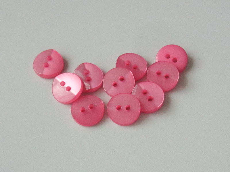www.Knopfparadies.de - 3360pi - Rosa pink schimmernde Kunststoffknöpfe für Blusen