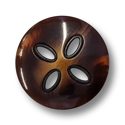 www.knopfparadies.de - 0069br - Mittelbraune, schwere Mantelknöpfe aus Kunststoff und Metall