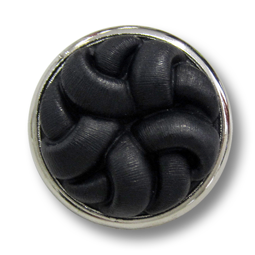 www.Knopfparadies.de - 5187sc - Ausgefallene Kunststoffknöpfe in Schwarz & Silber