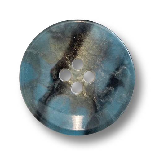 Ausgefallener blau melierter Knopf mit Gold Schimmer