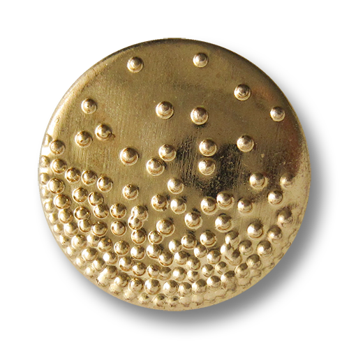 www.Knopfparadies.de - 1636go - Originelle goldene Metallblechknöpfe mit Punkt Muster