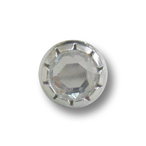 www.Knopfparadies.de - 3152si - Kleine Metallknöpfe in Silber mit Schmuckstein