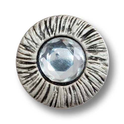 www.knopfparadies.de - 4681as - Altsilberfarbene Glitzerknöpfe aus Metall und Kunststiff
