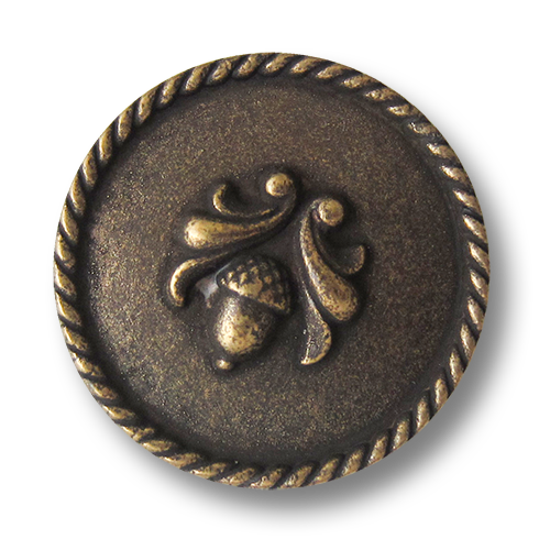 Reizvoller Trachtenknopf aus Metall mit Eichel Motiv