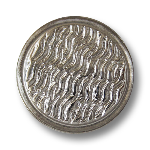 www.Knopfparadies.de - 1583si - Silberne Ösen Metallknöpfe mit hübschem Wellen Muster