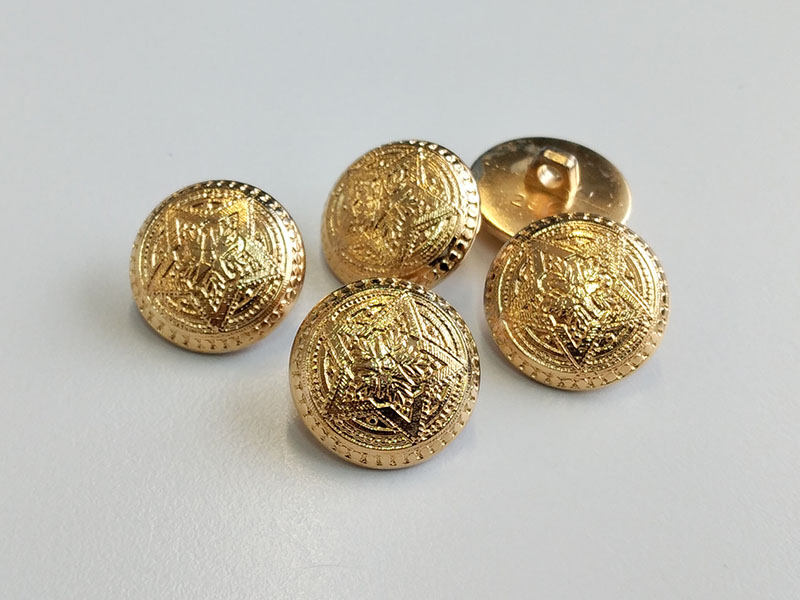 www.knopfparadies.de - 2027go - Glänzend goldfarbene Kunststoffknöpfe