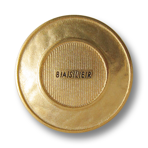 www.Knopfparadies.de - 2268go - Goldene Ösen Metallknöpfe mit Basler Logo
