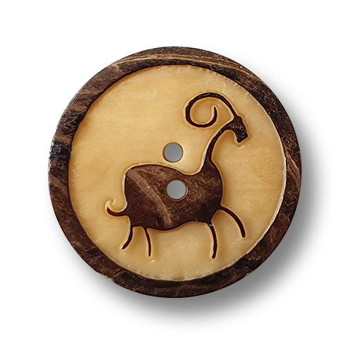 www.knopfparadies.de - 6202sn - Knöpfe aus Naturmaterial mit Motiv wie Steinzeitmalerei