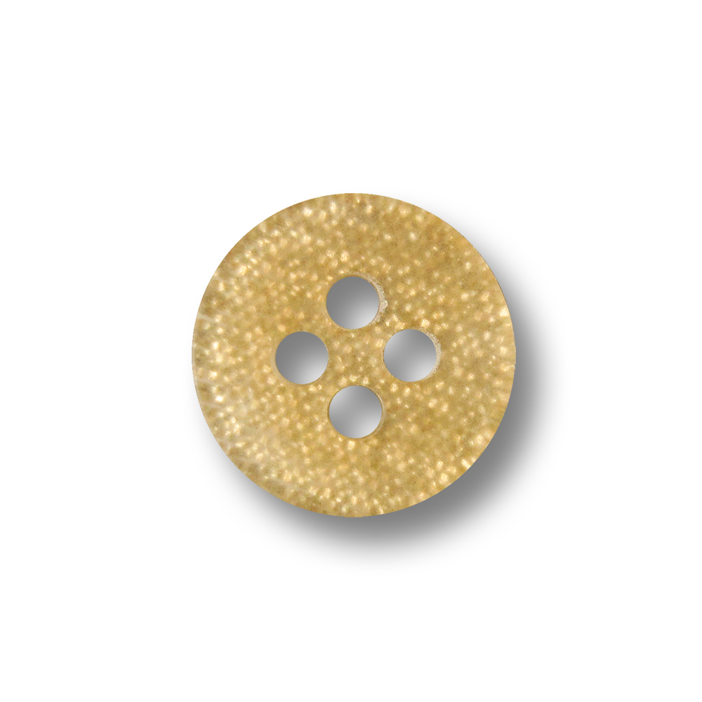 Kleiner gold glitzernder Vierloch Kunststoff Knopf